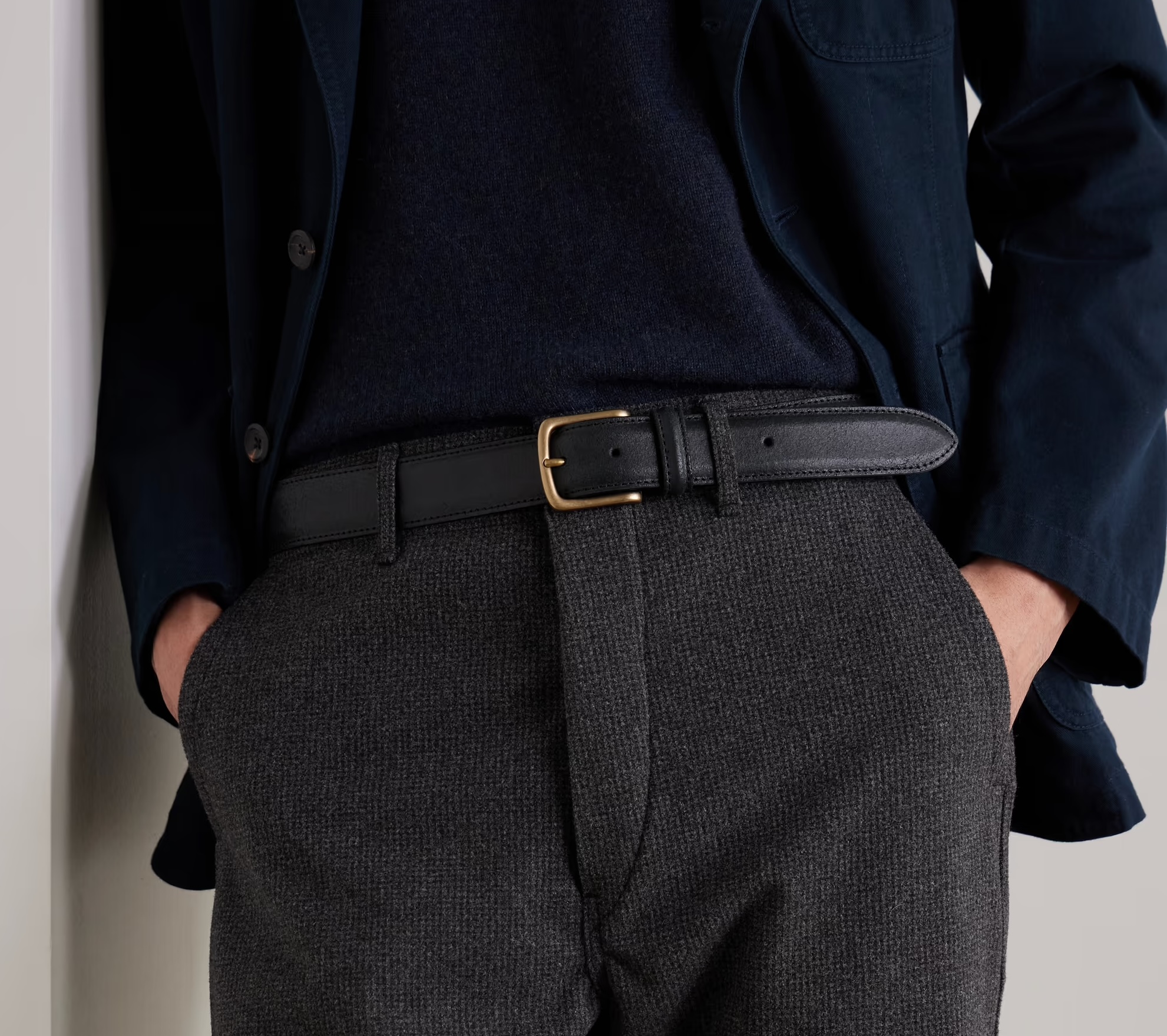 Dress — structured bifold wallet in dark cognac