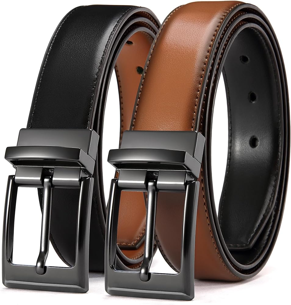 Dress belt — reversible black/cognac
