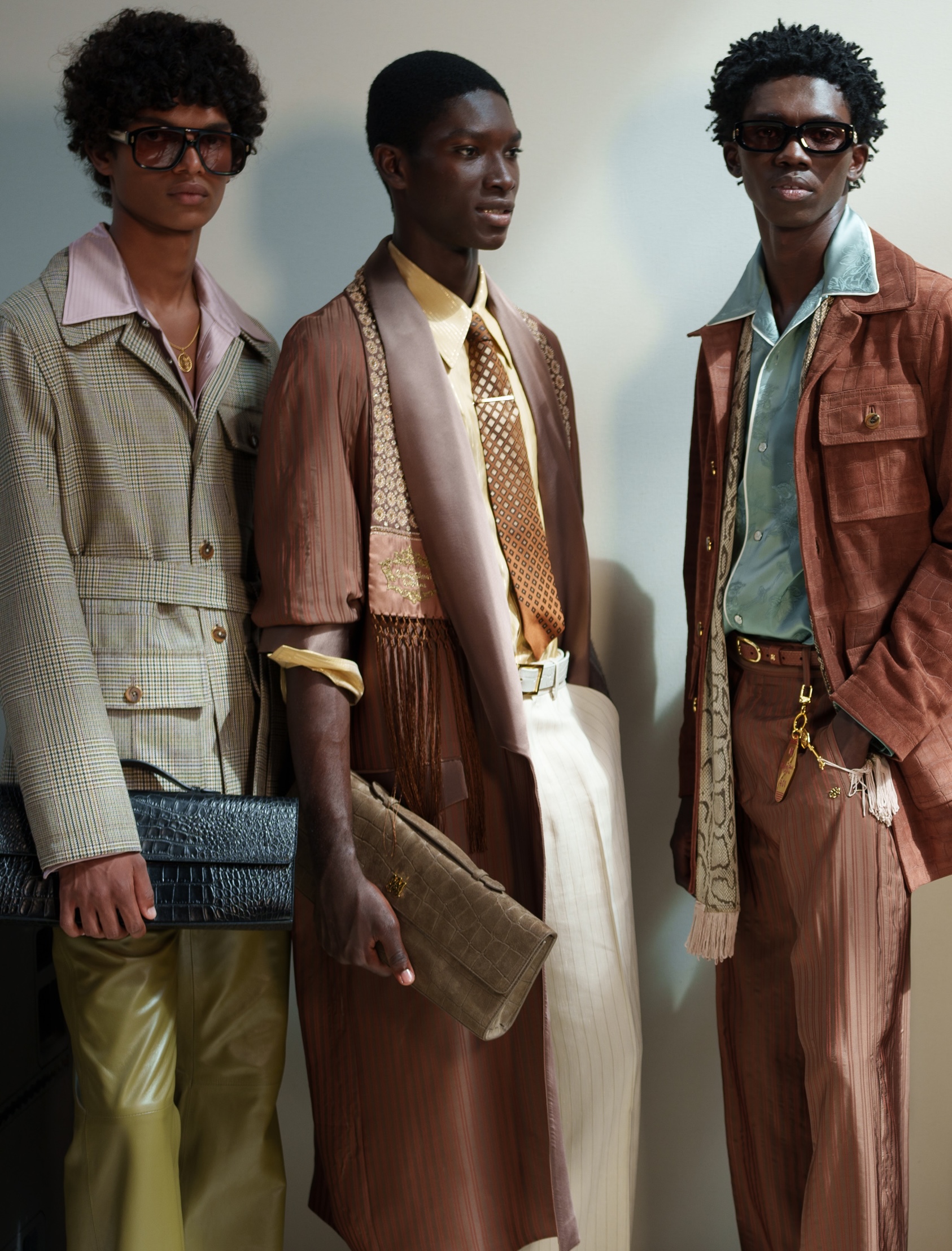 Ornate — embroidered blazer with draped scarf