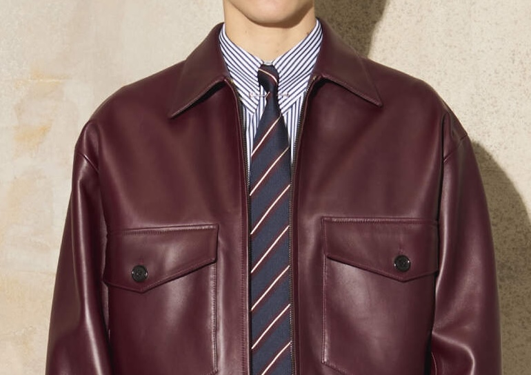 Prep — bold cardigan with polka dot tie